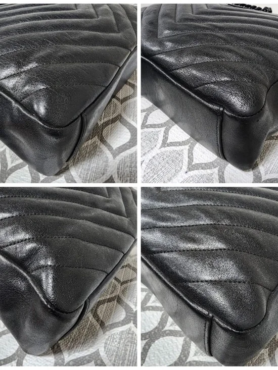 Authentic Saint Laurent Sheepskin Matelasse Chevron Slim Monogram Shopping Bag - Picture 7 of 12